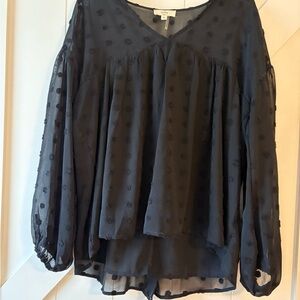 Elegant Black Sheer Women's Top